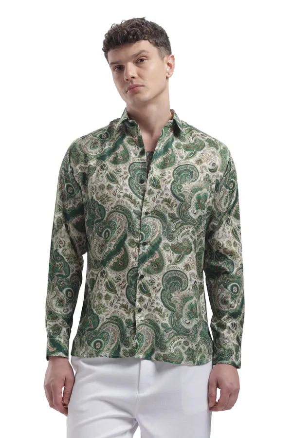 Im_Here_Essentials_Moss_Green_Paisley_Full_Sleeve_Shirt