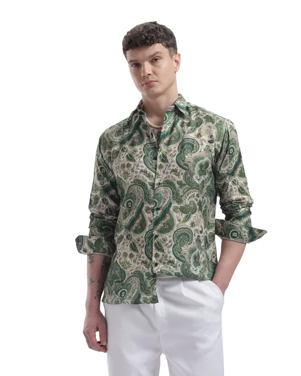 Im_Here_Essentials_Moss_Green_Paisley_Full_Sleeve_Shirt