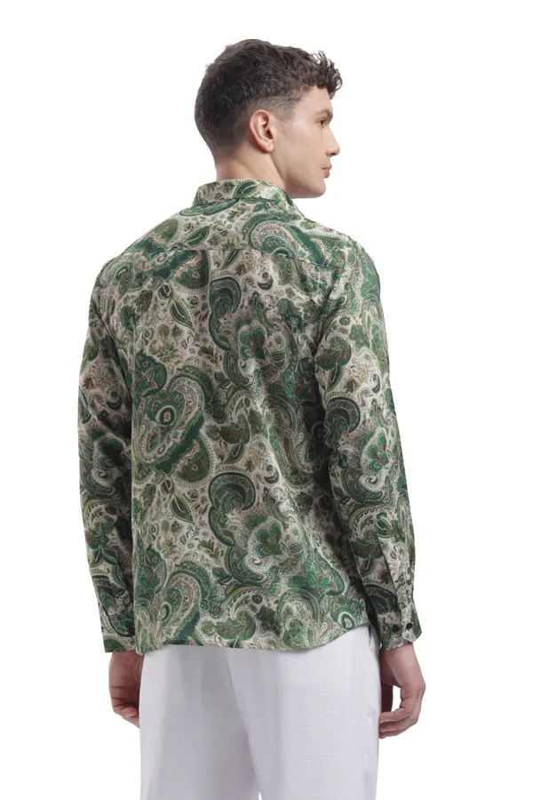 Im_Here_Essentials_Moss_Green_Paisley_Full_Sleeve_Shirt