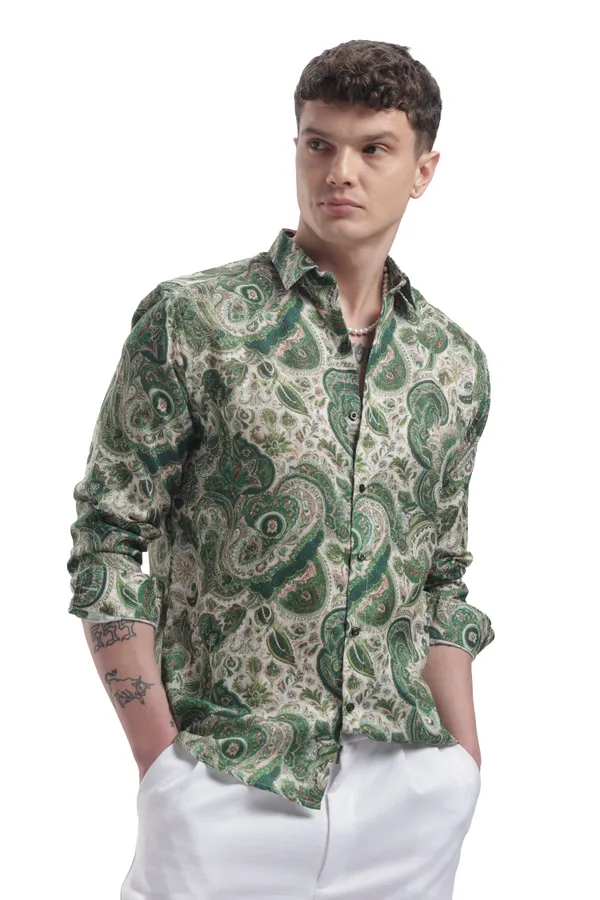 Im_Here_Essentials_Moss_Green_Paisley_Full_Sleeve_Shirt