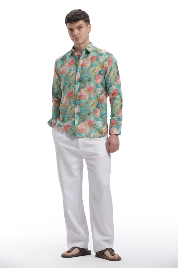 Im_Here_Essentials_Pastel_Green_Peach_Full_Sleeve_Shirt