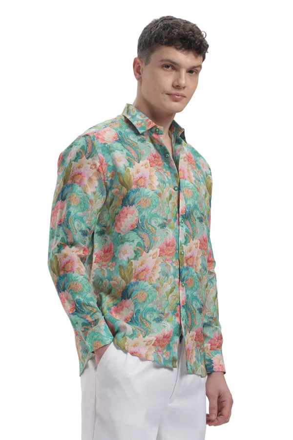 Im_Here_Essentials_Pastel_Green_Peach_Full_Sleeve_Shirt
