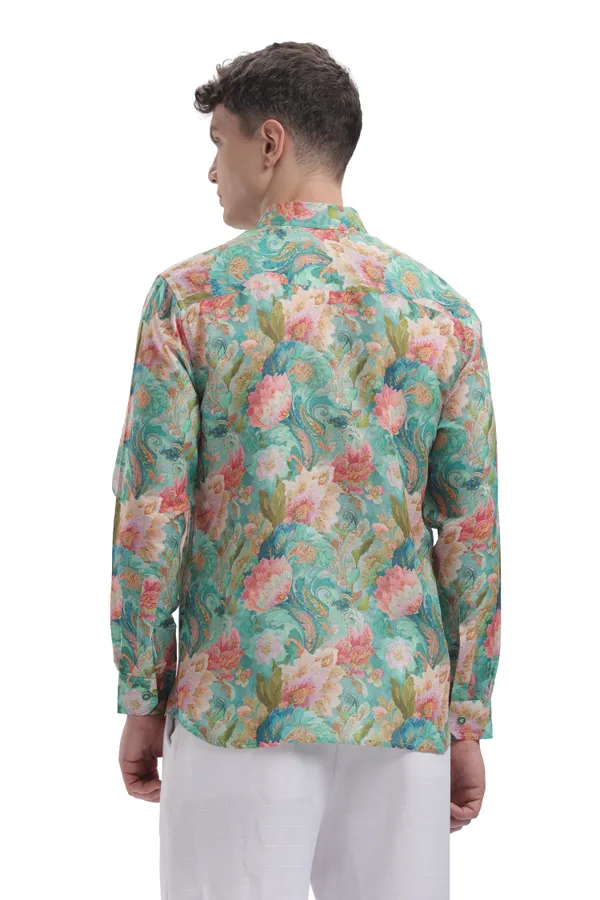 Im_Here_Essentials_Pastel_Green_Peach_Full_Sleeve_Shirt