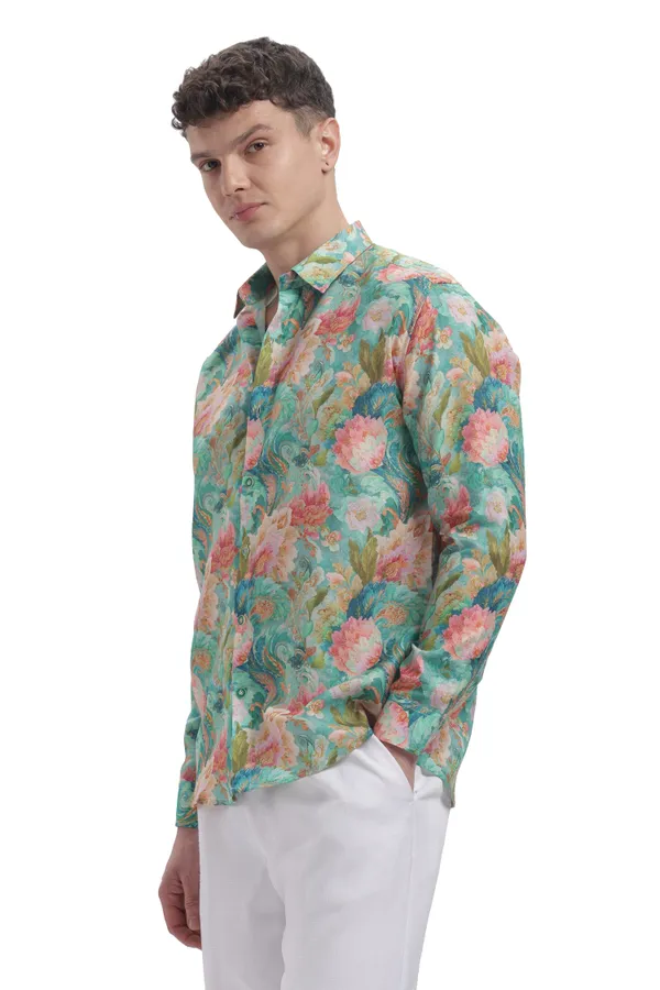 Im_Here_Essentials_Pastel_Green_Peach_Full_Sleeve_Shirt