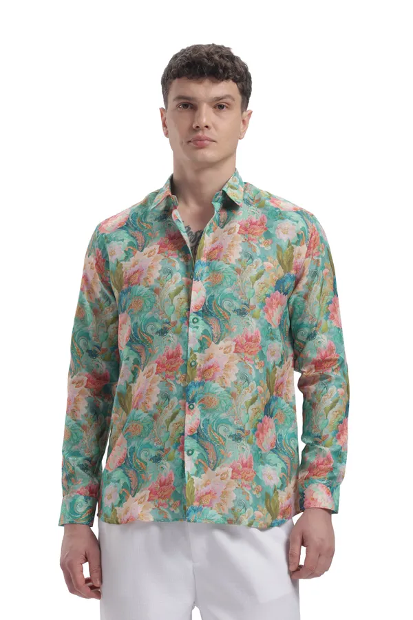 Im_Here_Essentials_Pastel_Green_Peach_Full_Sleeve_Shirt