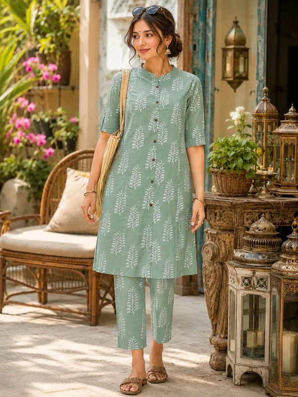 Sage_Green_Printed_Cotton_Kurta_Set