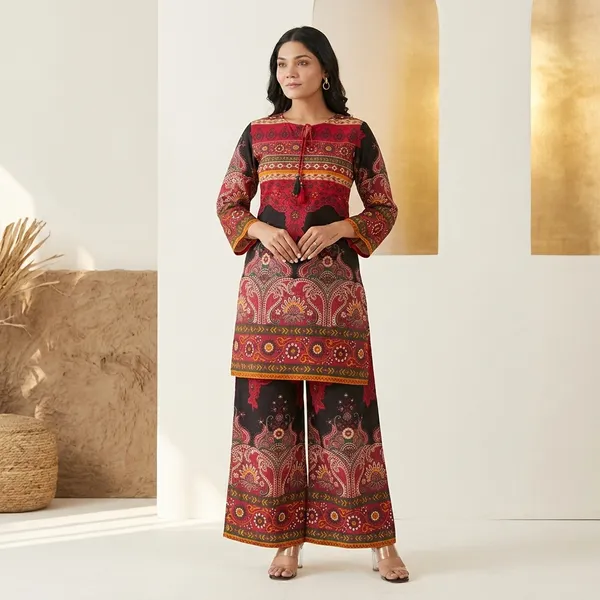 Multicolor_Cotton_Digital_Paisley_Print_Kurta_Palazzo_Set_For_Women