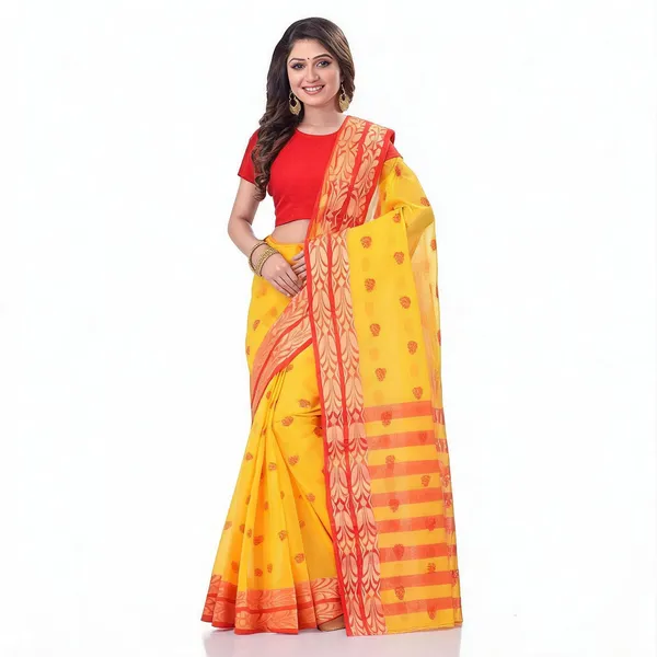 Yellow_Cotton_Handloom_Woven_Saree_For_Women