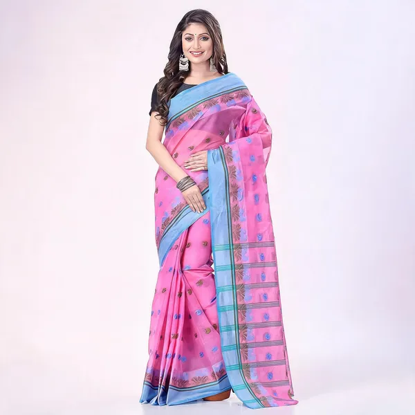 Pink_Cotton_Handloom_Saree_For_Women
