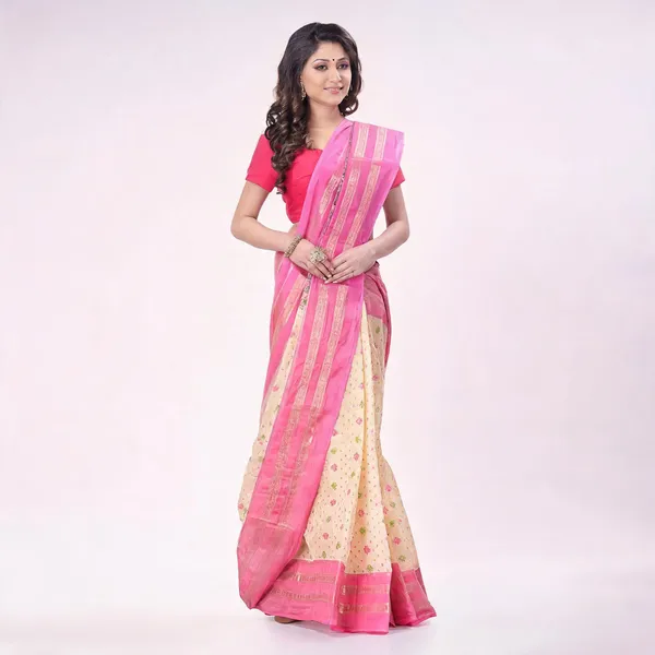 Pink_Cotton_Woven_Jamdani_Tant_Saree_For_Women