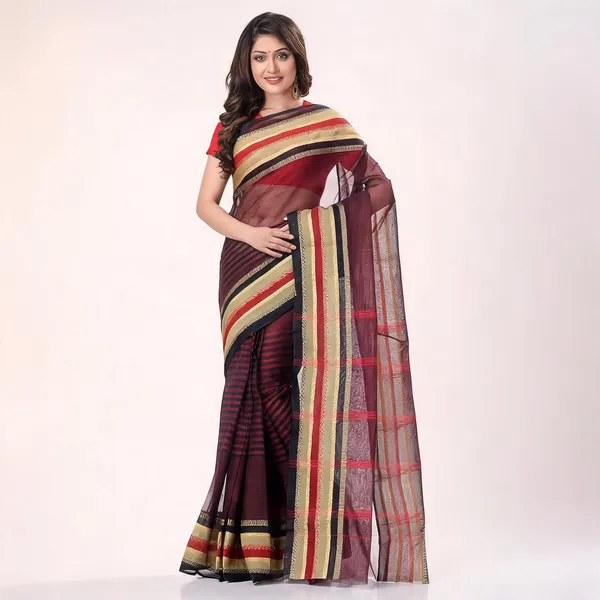 Yellow_Cotton_Woven_Handloom_Tant_Saree_For_Women