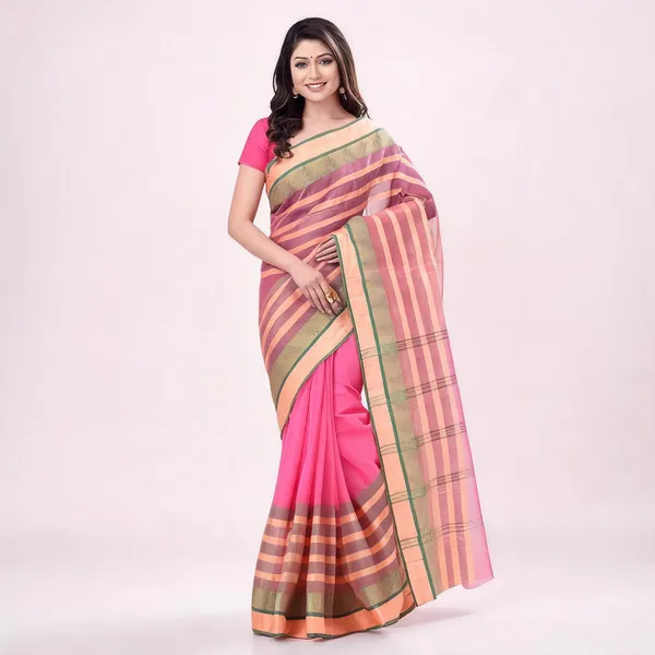 Pink_Cotton_Handloom_Woven_Tant_Saree_For_Women