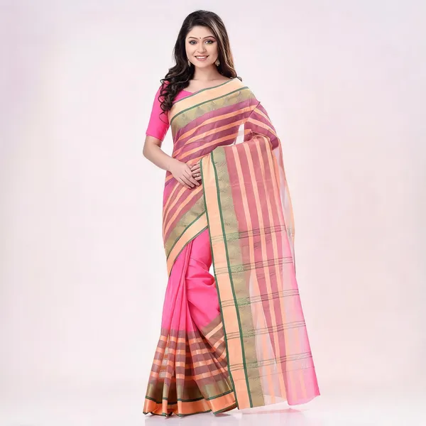 Pink_Cotton_Handloom_Woven_Tant_Saree_For_Women