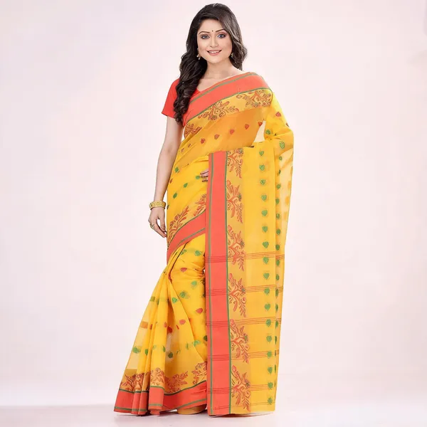 Yellow_Cotton_Tant_Handloom_Woven_Saree_For_Women