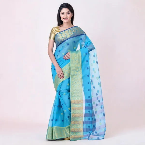 Sky_Blue_Cotton_Handloom_Zari_Woven_Saree_For_Women