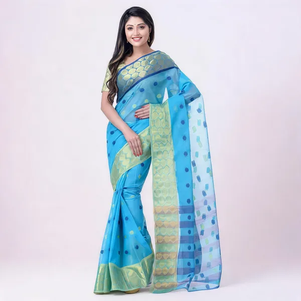 Sky_Blue_Cotton_Handloom_Zari_Woven_Saree_For_Women