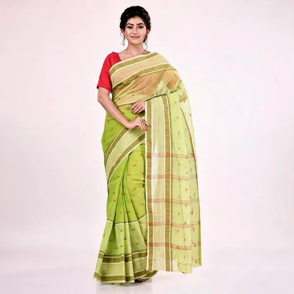 Brown_Cotton_Handloom_Bengal_Tant_Saree_For_Women