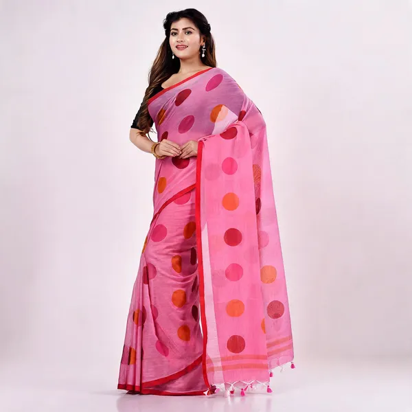 Pink_Red_Cotton_Handloom_Malmal_Saree_For_Women