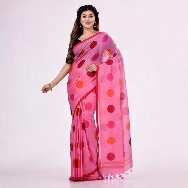 Pink_Red_Cotton_Handloom_Malmal_Saree_For_Women