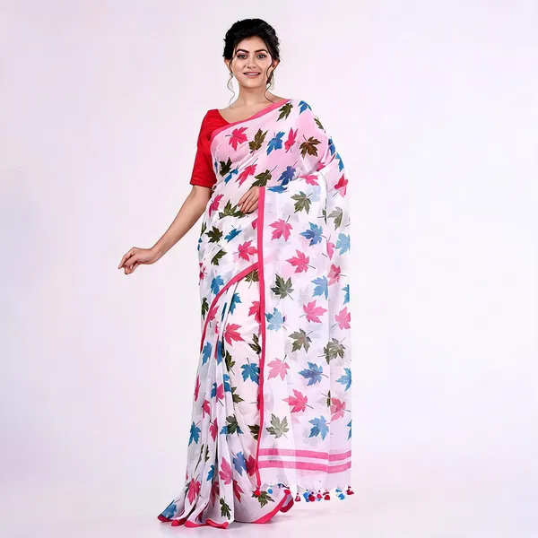 Multicolor_Mulmul_Cotton_Handloom_Bengal_Tant_Saree_For_Women