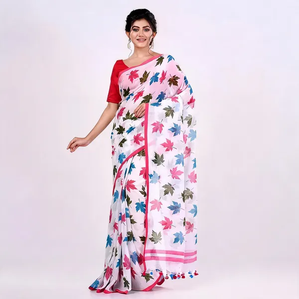 Multicolor_Mulmul_Cotton_Handloom_Bengal_Tant_Saree_For_Women