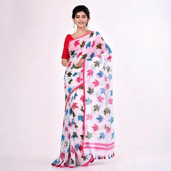 Blue_Green_Pink_Cotton_Bengal_Handloom_Woven_Saree_For_Women