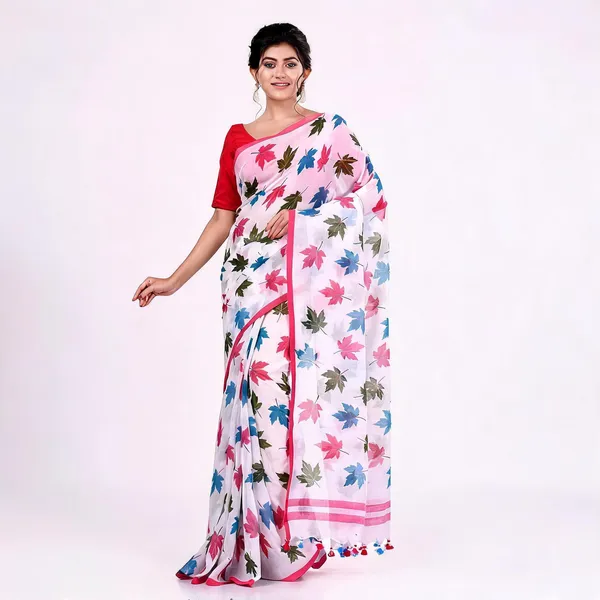 Blue_Green_Pink_Cotton_Bengal_Handloom_Woven_Saree_For_Women