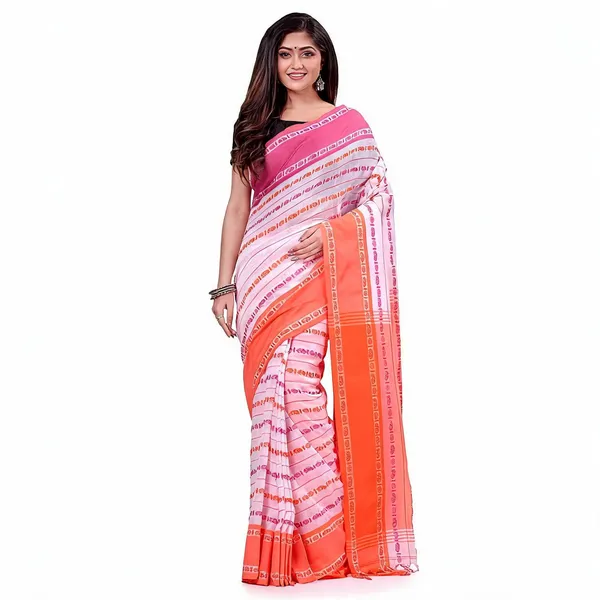 Pink_White_Red_Cotton_Striped_Woven_Saree_For_Women