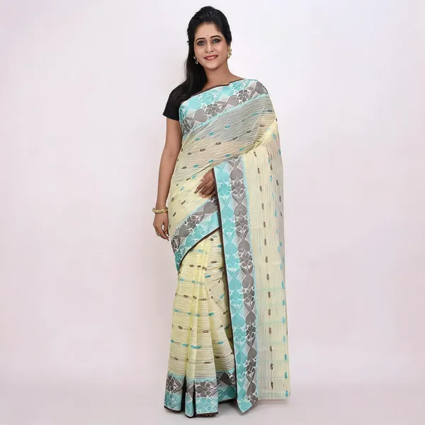 Light_Blue_Off_White_Cotton_Handloom_Woven_Saree_For_Women