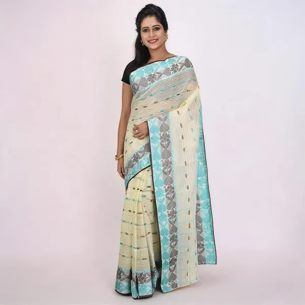 Light_Blue_Off_White_Cotton_Handloom_Woven_Saree_For_Women