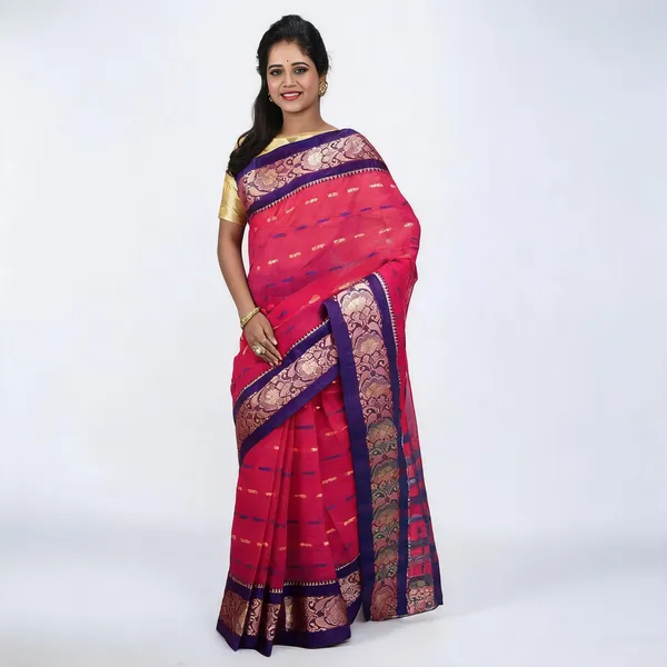 Pink_Cotton_Handloom_Woven_Saree_For_Women