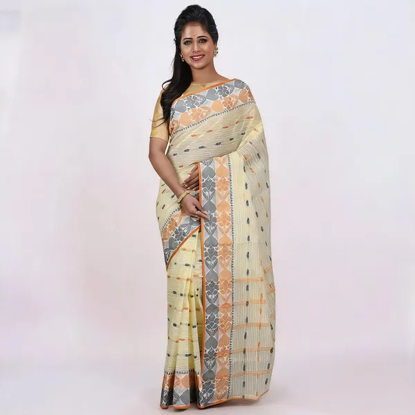 Golden_Blue_Cotton_Handloom_Woven_Saree_For_Women