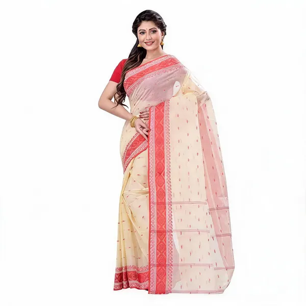 Red_Off-White_Cotton_Woven_Tant_Saree_For_Women