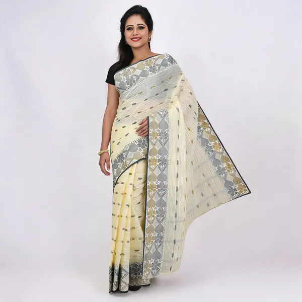 Brown_Deep_Blue_Cotton_Handloom_Woven_Saree_For_Women