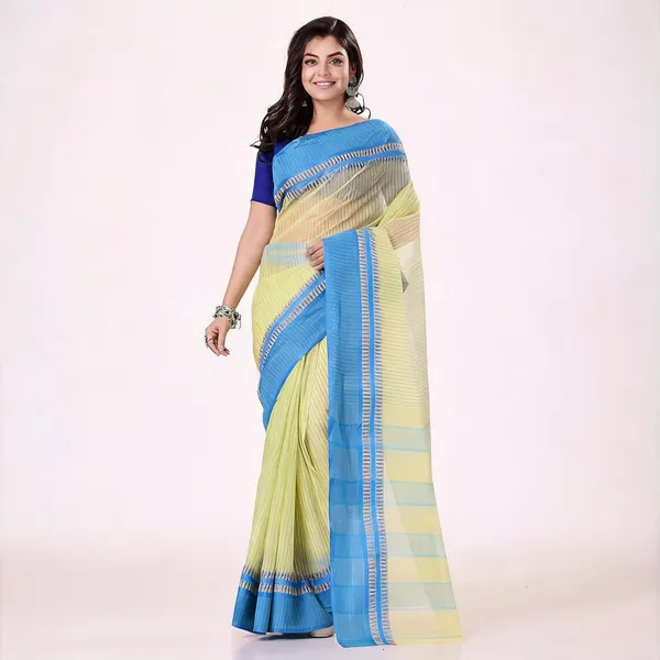 Butter_Blue_Cotton_Woven_Tant_Saree_For_Women