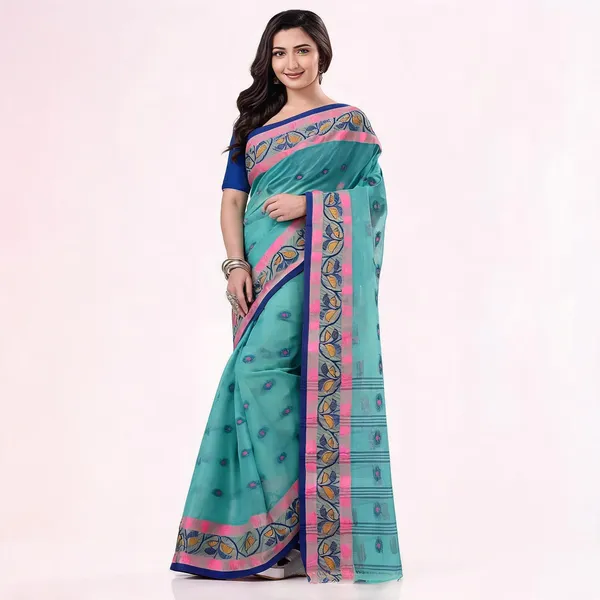 Firoza_Cotton_Handloom_Woven_Bengal_Tant_Saree_For_Women