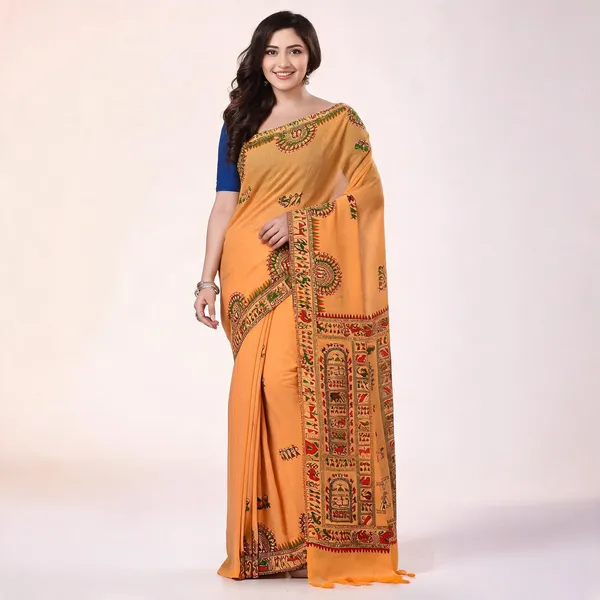 Yellow_Purple_Cotton_Handloom_Woven_Saree_With_Blouse_Piece_For_Women