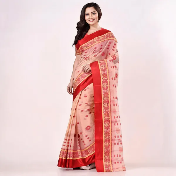 Red_White_Cotton_Handloom_Phulkoli_Woven_Saree_For_Women