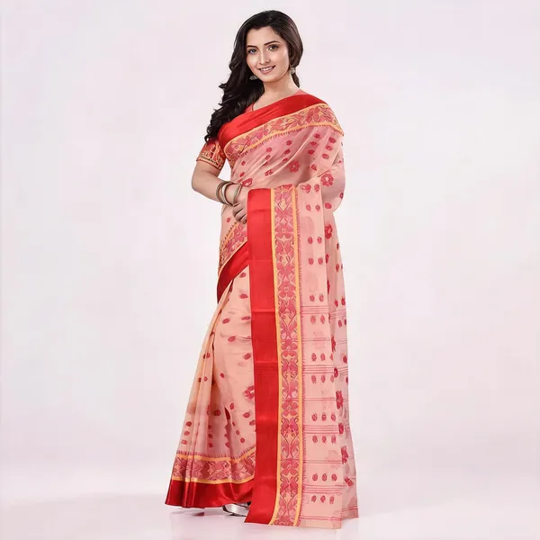Red_White_Cotton_Handloom_Phulkoli_Woven_Saree_For_Women