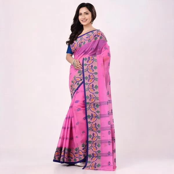 Pink_Cotton_Handloom_Woven_Saree_For_Women