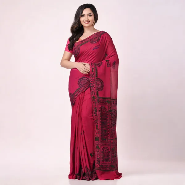 Pink_Cotton_Handloom_Woven_Saree_With_Blouse_Piece_For_Women