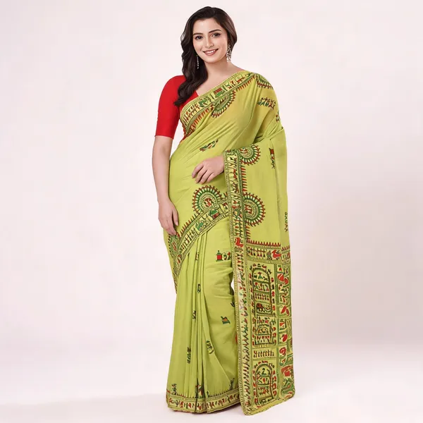 Green_Cotton_Handloom_Saree_With_Blouse_Piece_For_Women