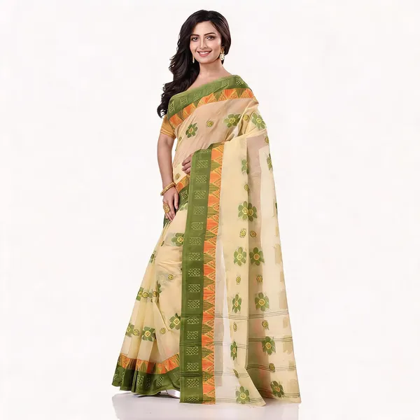 Green_Cotton_Bengal_Handloom_Woven_Saree_For_Women
