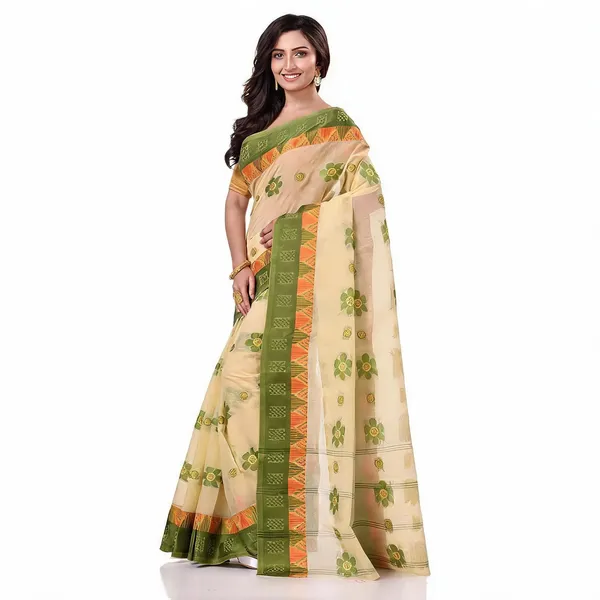 Green_Cotton_Bengal_Handloom_Woven_Saree_For_Women