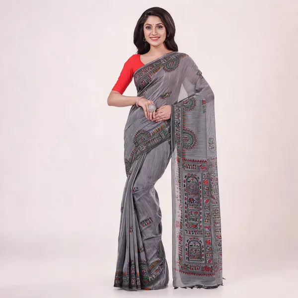 Grey_Cotton_Handloom_Woven_Saree_With_Blouse_Piece_For_Women