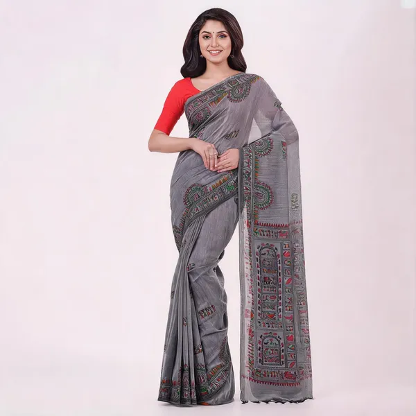 Grey_Cotton_Handloom_Woven_Saree_With_Blouse_Piece_For_Women