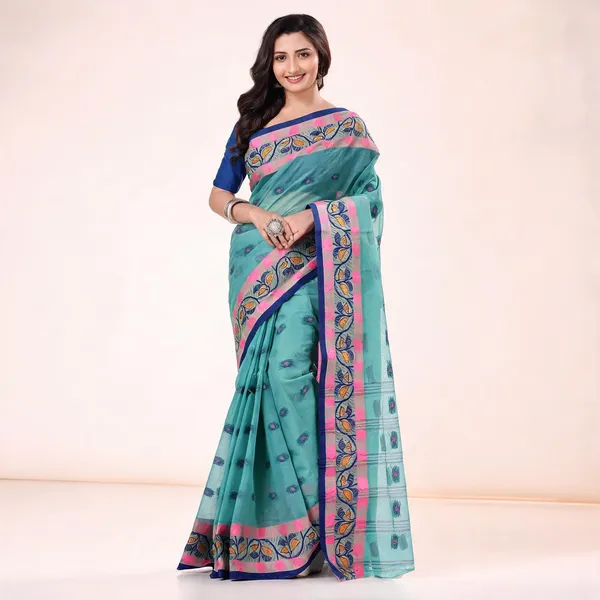 Firoza_Cotton_Handloom_Woven_Bengal_Tant_Saree_For_Women