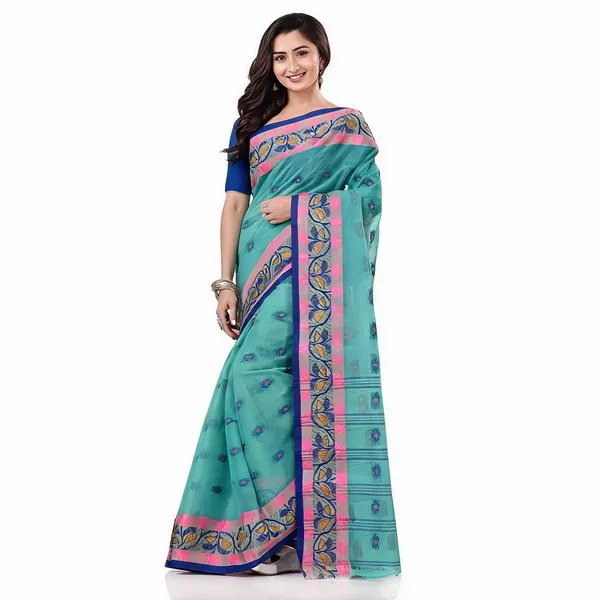 Firoza_Cotton_Handloom_Woven_Bengal_Tant_Saree_For_Women