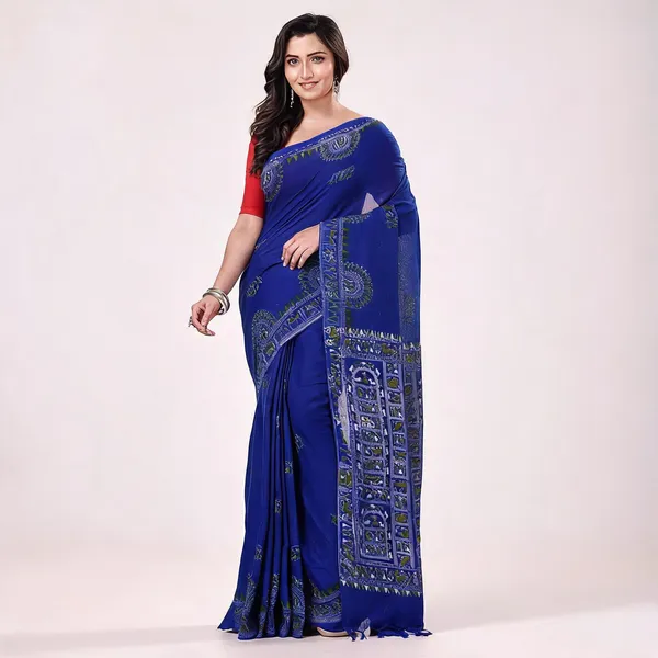 Blue_Cotton_Handloom_Woven_Saree_With_Blouse_Piece_For_Women