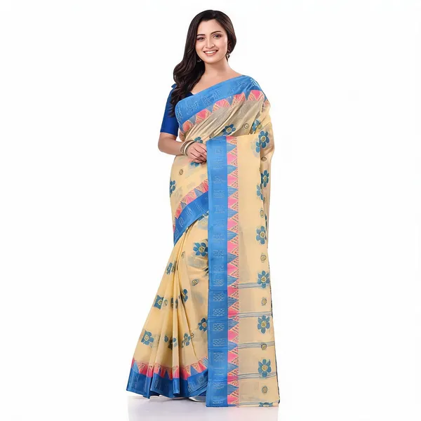 Blue_Cotton_Bengal_Handloom_Woven_Saree_For_Women